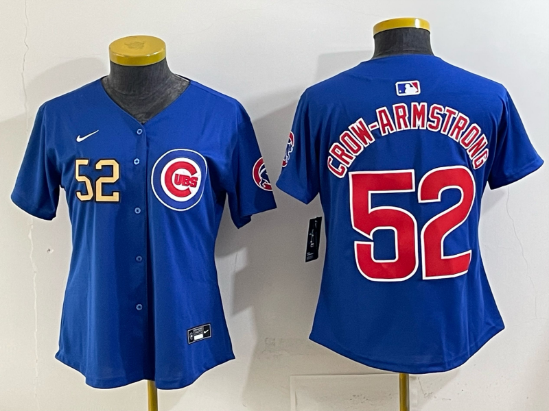Women Chicago Cubs #52 Crow Armstrong Blue Nike MLB 2025 Jersey 006